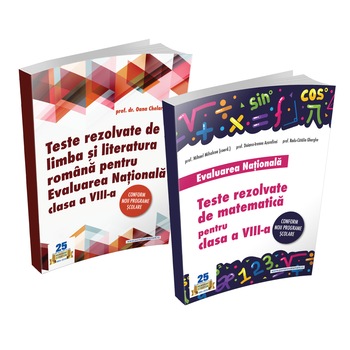 Pachet Evaluare Nationala clasa a VIII-a: Teste rezolvate de limba si literatura romana + Teste rezolvate de matematica Pachet Evaluare Nationala clasa a VIII-a: Teste rezolvate de limba si literatura romana + Teste rezolvate de matematica