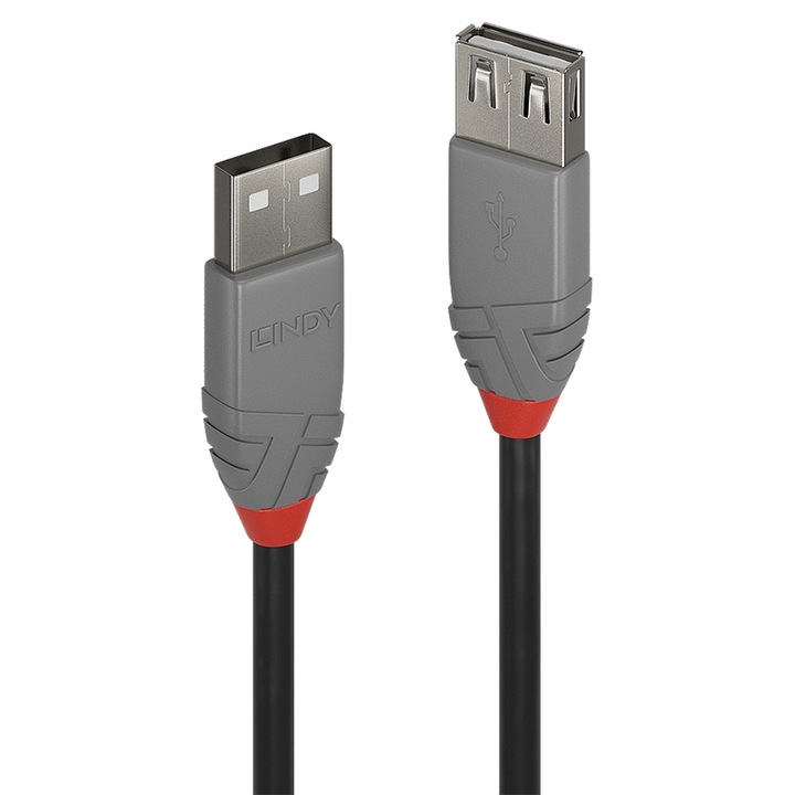 Кабел Lindy LNY-36705, USB 2.0, Type A-А, M/F, удължителен, 5.0 м