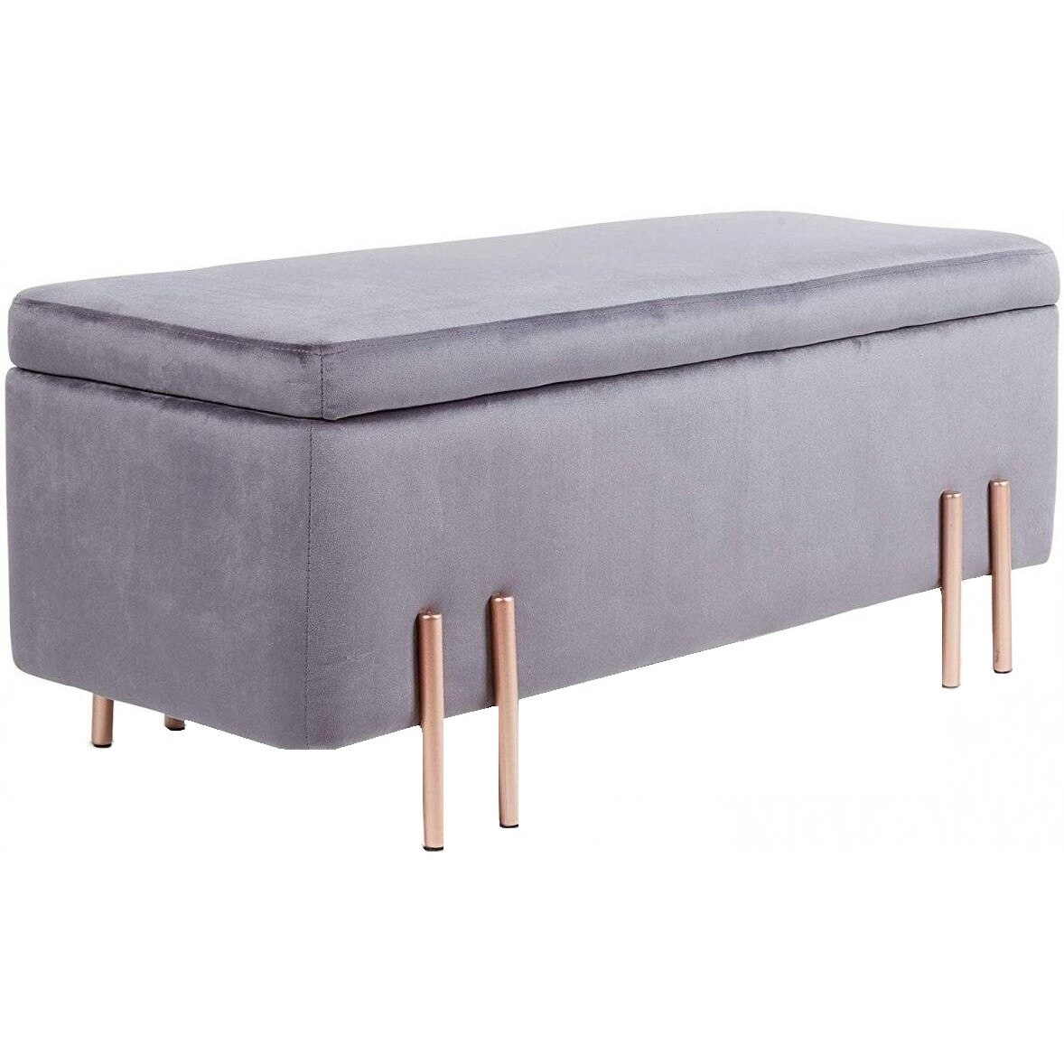 Lada de depozitare Beautify 4000091,Culoare gri, picioare aurite