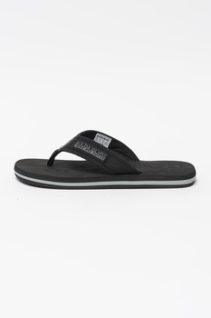 Napapijri, Papuci flip-flop cu logo Elmo, Negru, 7.5 Napapijri, Papuci flip-flop cu logo Elmo, Negru, 7.5