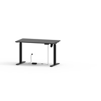 Birou ergonomic reglabil electric pe inaltime Black TerrA3 cu Blat Negru 137 x 67 cm x2.5 cm Work from Home, 1 motor