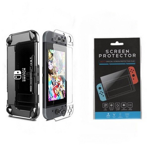 Set Nintendo Switch Husa Soft TPU Trasparent Cu Protector Screen