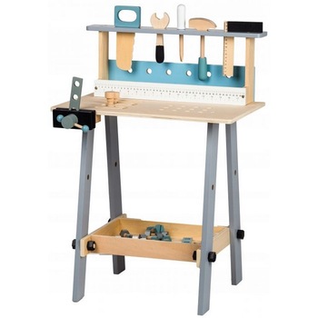 Banc de lucru cu unelte din lemn cu 32 de elemente ecotoys 1172 Banc de lucru cu unelte din lemn cu 32 de elemente ecotoys 1172
