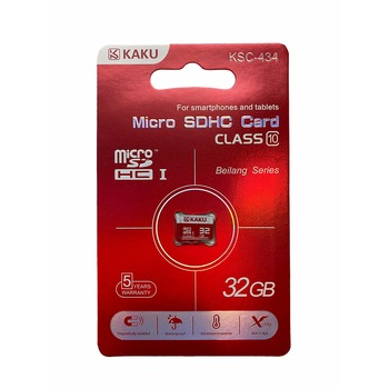 Card de memorie micro SDHC, Kaku® KSC-434, 32 GB, clasa 10, 90 mb/s protejat magnetic si raze X, compatibil telefon, tableta, camera auto, rosu Card de memorie micro SDHC, Kaku® KSC-434, 32 GB, clasa 10, 90 mb/s protejat magnetic si raze X, compatibil telefon, tableta, camera auto, rosu