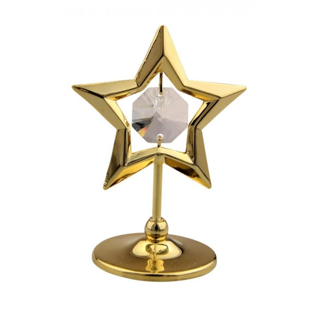 Stea placata cu aur 24k, cristale