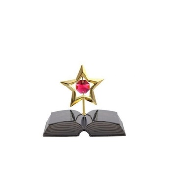 Stea placata cu aur24k, cristale cu citat motivational Stea placata cu aur24k, cristale cu citat motivational