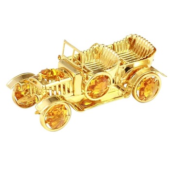 Masinuta placata cu aur 24k, cu cristale Masinuta placata cu aur 24k, cu cristale