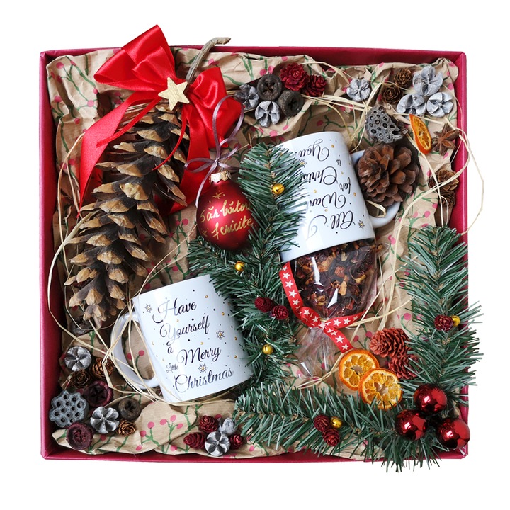 Set cadou pentru Craciun, cu 6 piese, Ambient Box, multicolor, Little Christmas