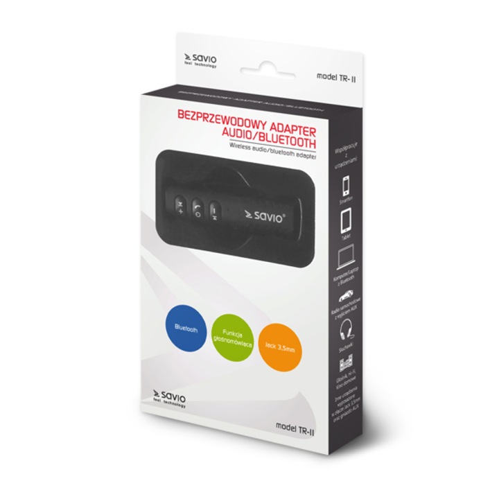 Savio TR-11/B bluetooth audió adapter, fekete
