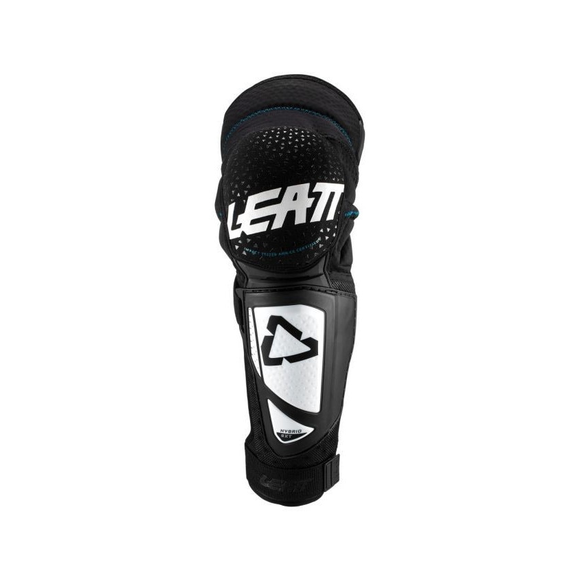 Aparatoare LEATT, Knee & shin guard 3df hybrid ext wht/black, Negru, L/XL