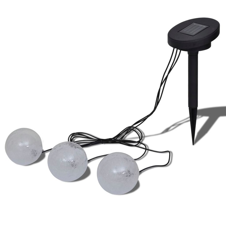 Instalatie cu LED-uri plutitoare pentru piscina vidaXL, Plastic, 9.5 cm, Alb