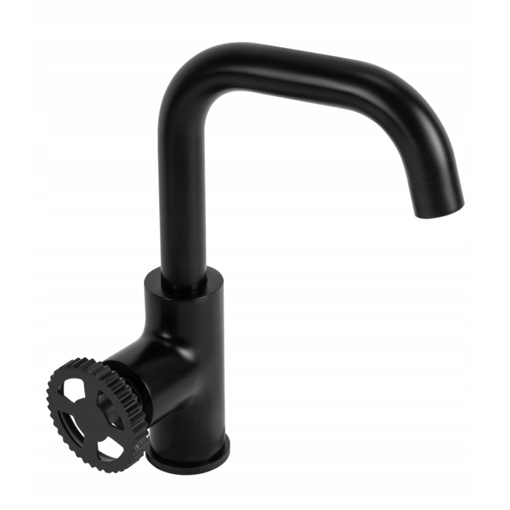 Смесител за мивка Rea Vertigo Side Black, Месинг, Черен