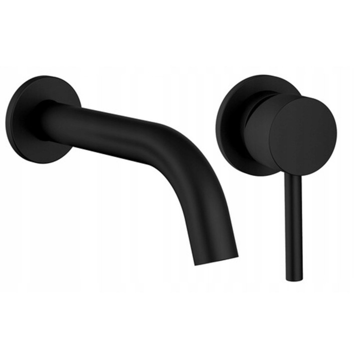 Смесител за мивка Rea Lungo Black Box, Месинг, Черен