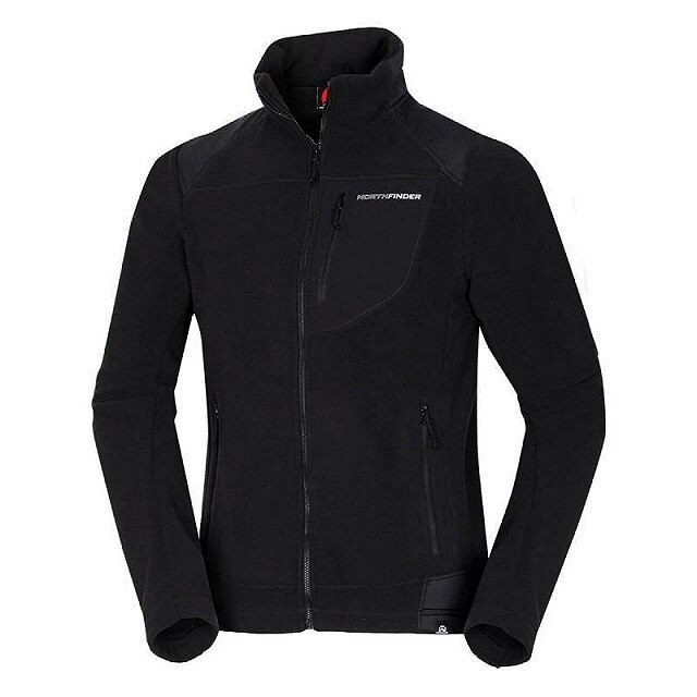 NORTHFINDER, Bluza sport din material microfleece Northpolars, Negru