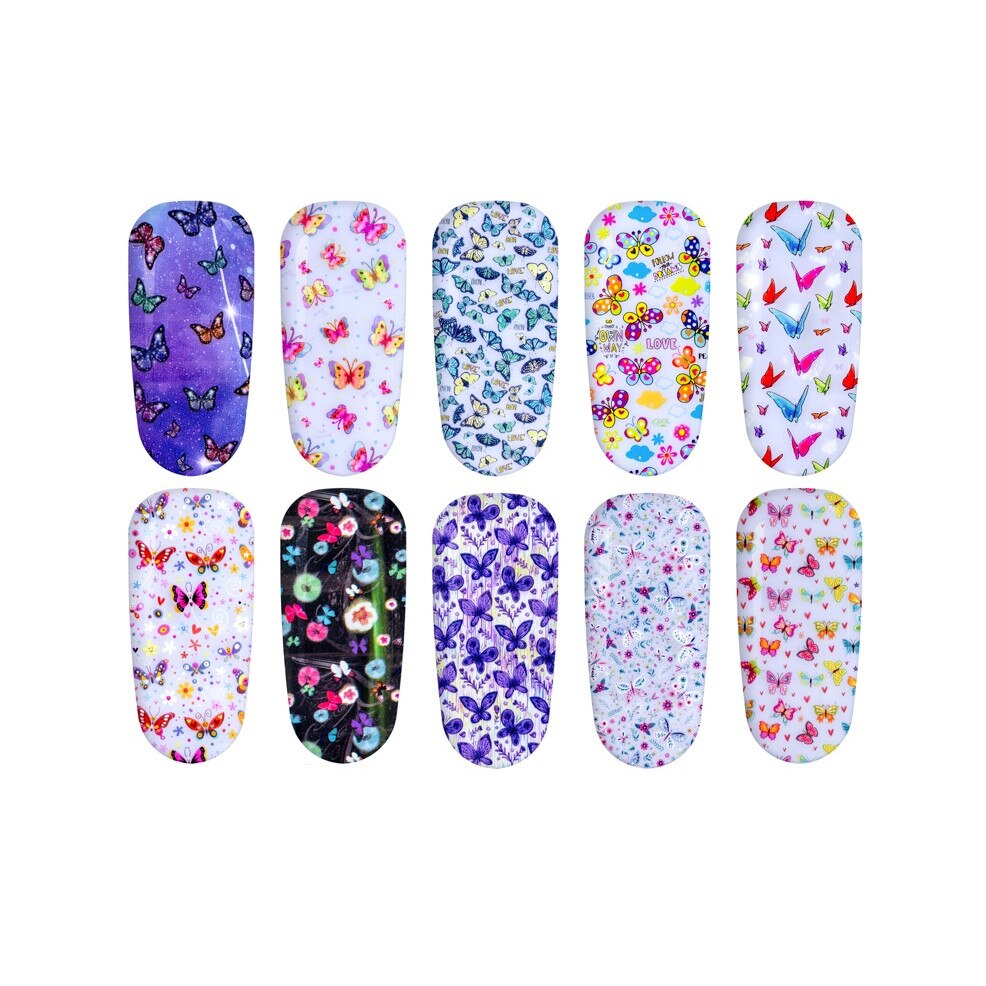 Set 10 Folii de transfer Butterfly Collection