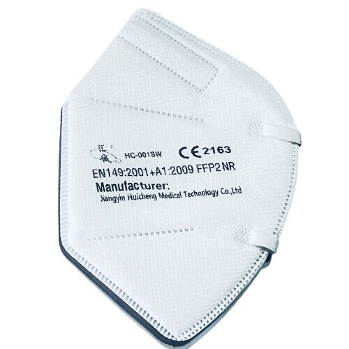 Set 100 masti FFP2, 5 straturi, BFE>95% , albe, ambalare individuala, certificare CE 2163