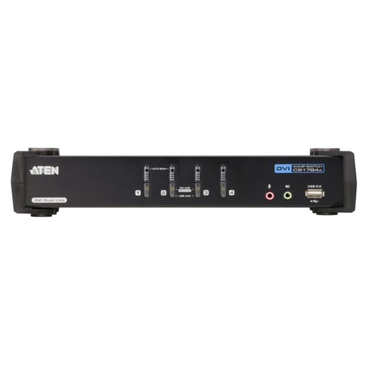 ATEN KVMP Switch USB, DVI + Audio, 4 port - CS1784A (CS1784A-AT-G)