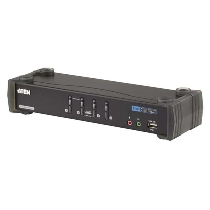 ATEN KVMP Switch USB, DVI + Audio, 4 port - CS1784A (CS1784A-AT-G)