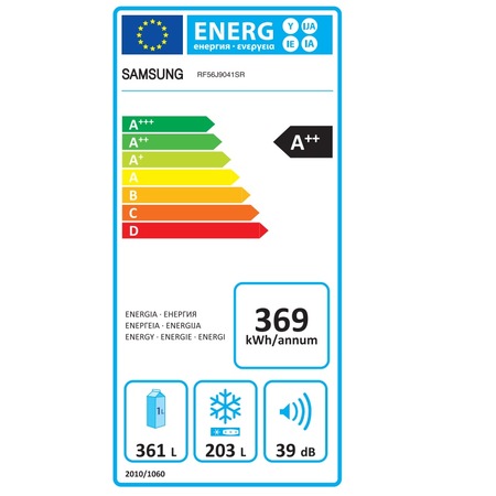 Side by side Samsung RF56J9041SR/EO, 564 l, Clasa A++, Full NoFrost, Triple Metal Cooling, Compresor Digital Invertor, Display LED, Dispenser , H 182.5 cm, Inox