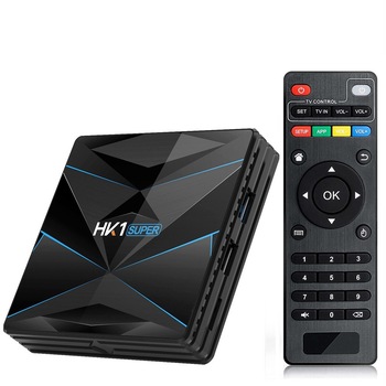 Smart TV Box HK1, Super Android 9, 4096 × 2160 pixeli, H.265 / H.264, Negru Smart TV Box HK1, Super Android 9, 4096 × 2160 pixeli, H.265 / H.264, Negru