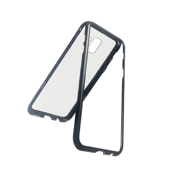 Husa Samsung J6 (2018) bumper sticla 360 magnetic Negru Husa Samsung J6 (2018) bumper sticla 360 magnetic Negru