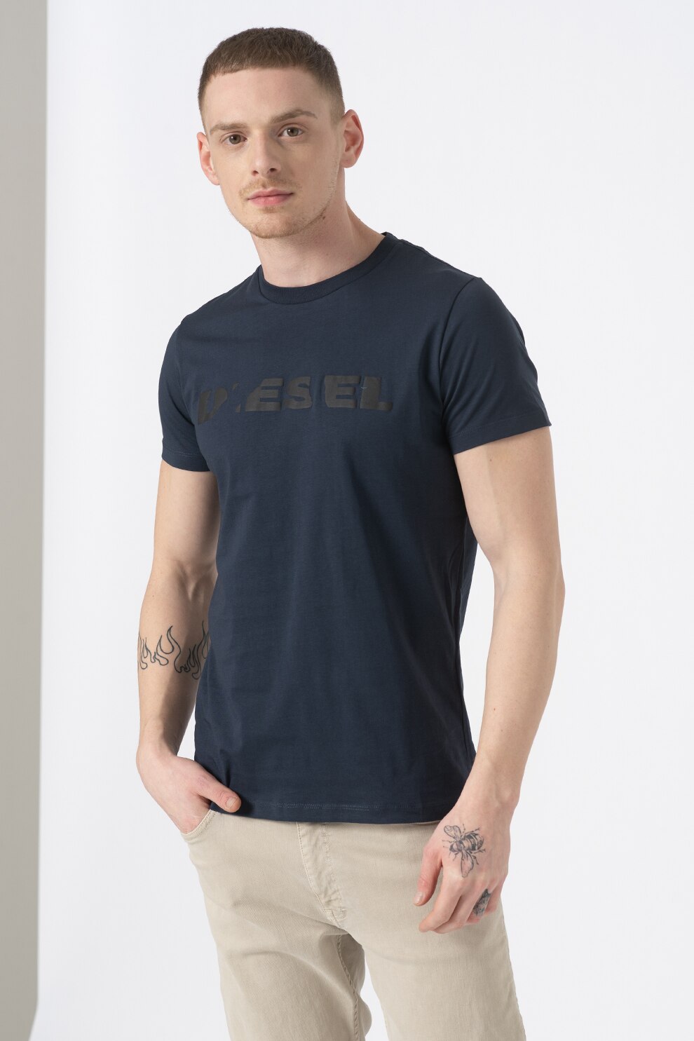 Diesel, Tricou cu logo Diego, Bleumarin inchis