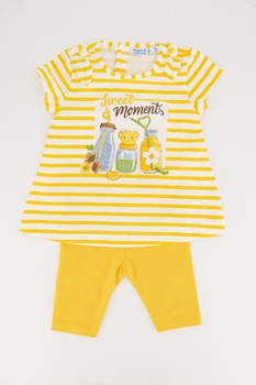 Mayoral, Set de tricou si colanti cu imprimeu, Galben/Alb/Albastru Mayoral, Set de tricou si colanti cu imprimeu, Galben/Alb/Albastru