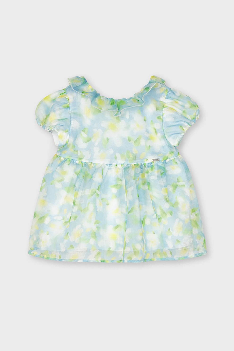 Mayoral, Bluza evazata cu model floral, Verde pal