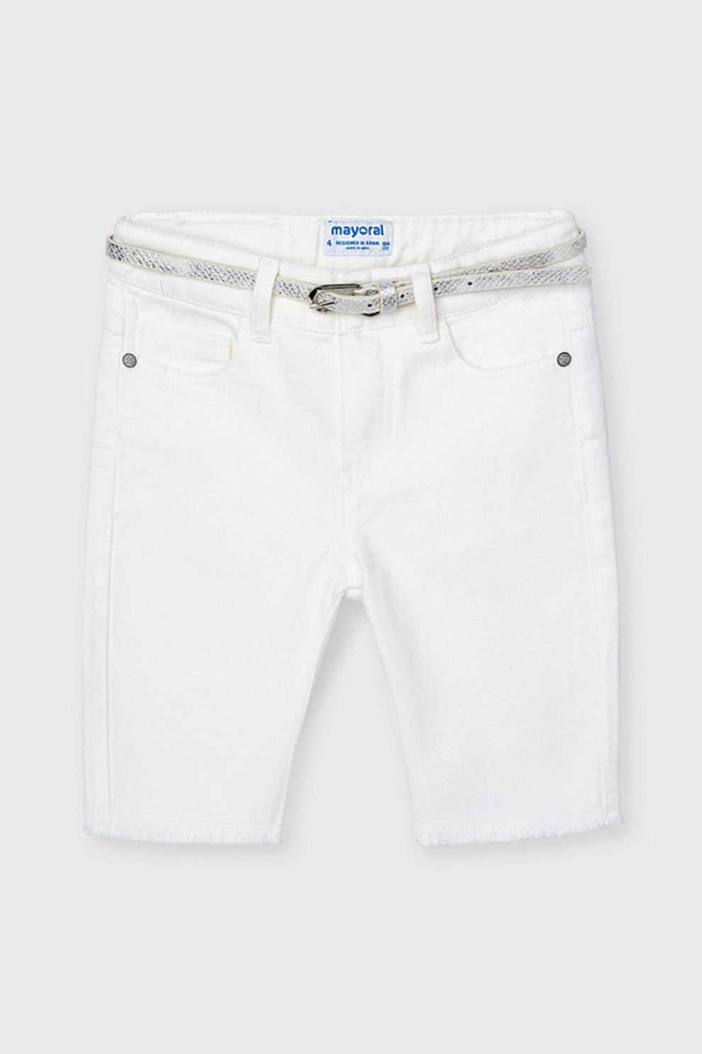 Mayoral, Bermude din denim, Alb