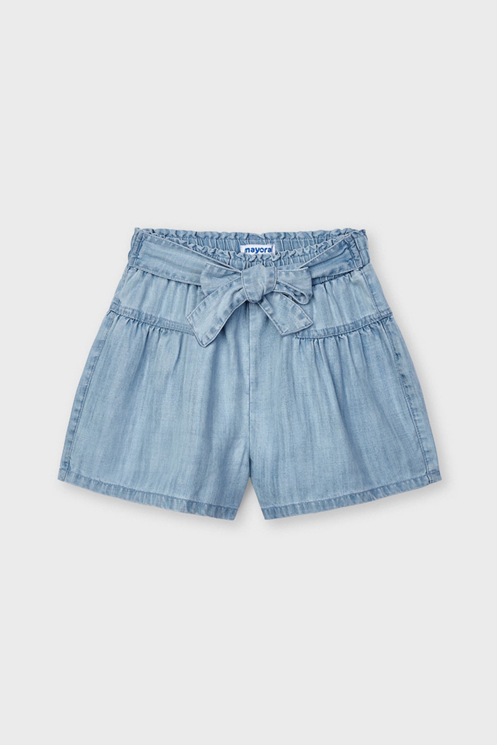 Mayoral, Pantaloni scurti evazati din lyocell, Albastru prafuit