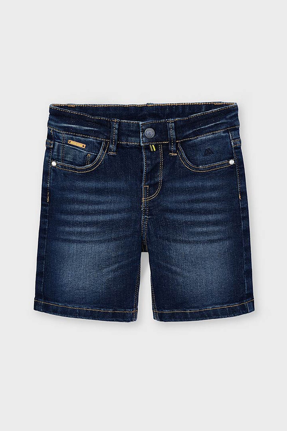 Mayoral, Pantaloni scurti din denim cu talie ajustabila, Bleumarin