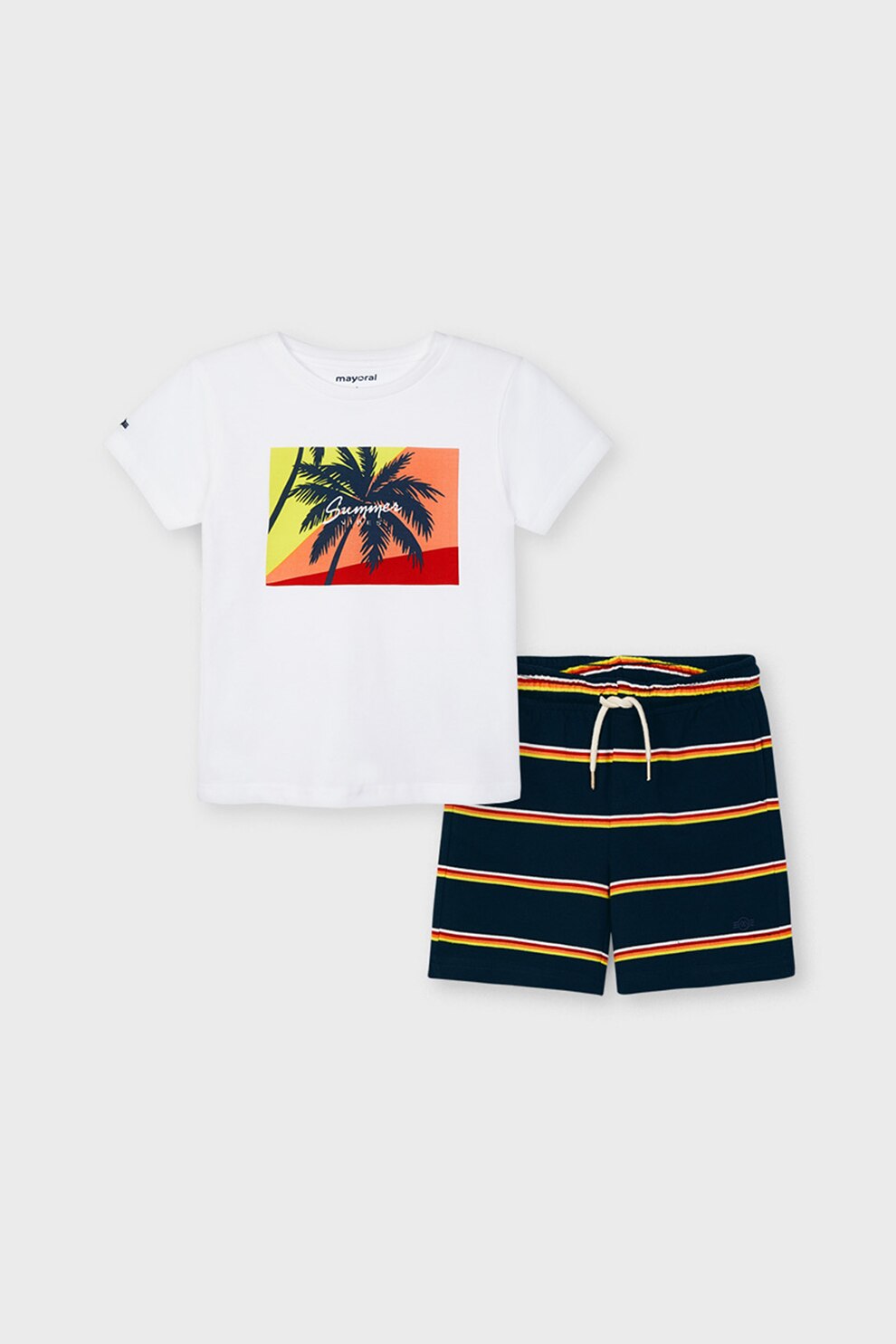 Mayoral, Set de tricou si pantaloni scurti, Negru/Galben