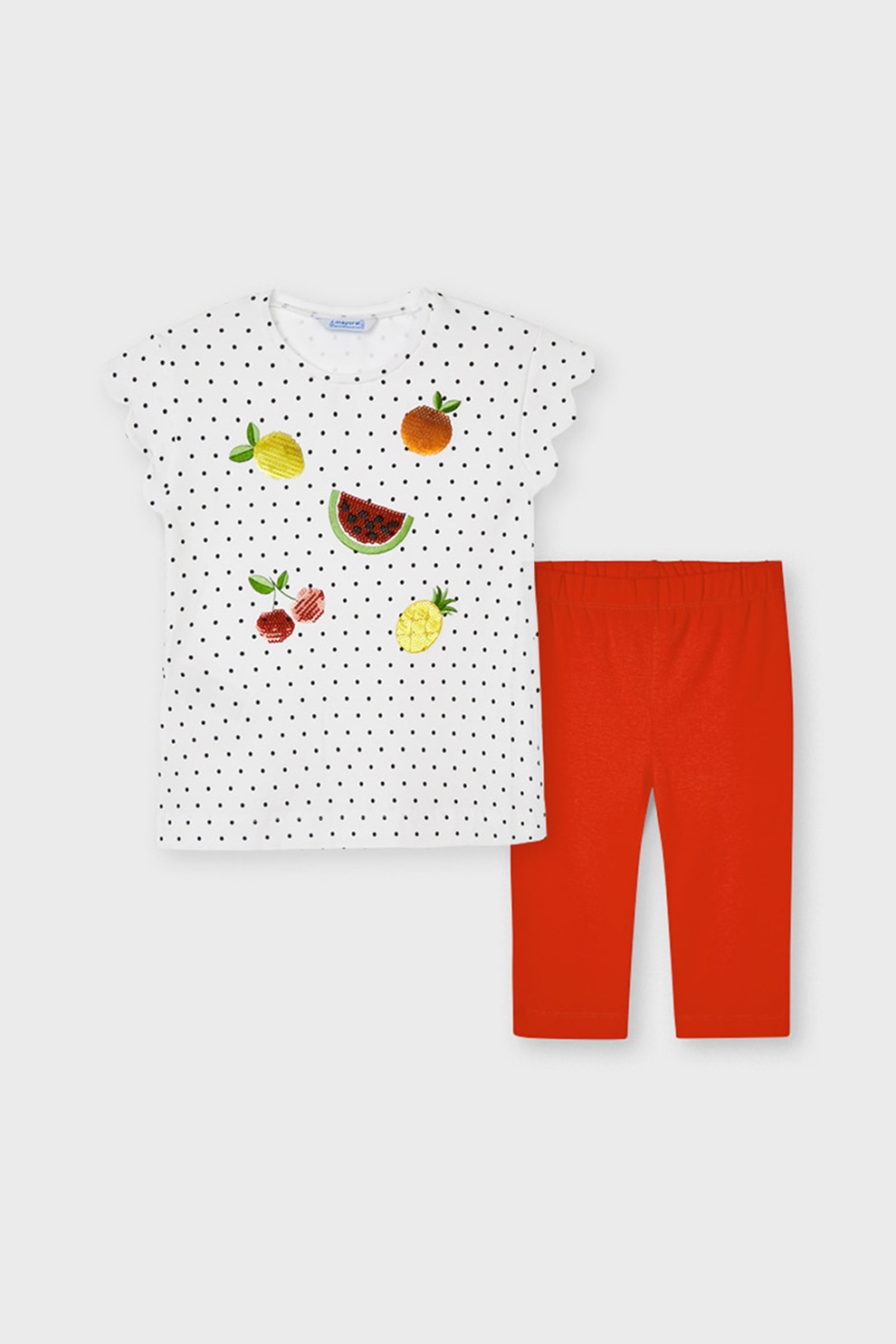 Mayoral, Set de tricou si colanti, Rosu/Alb