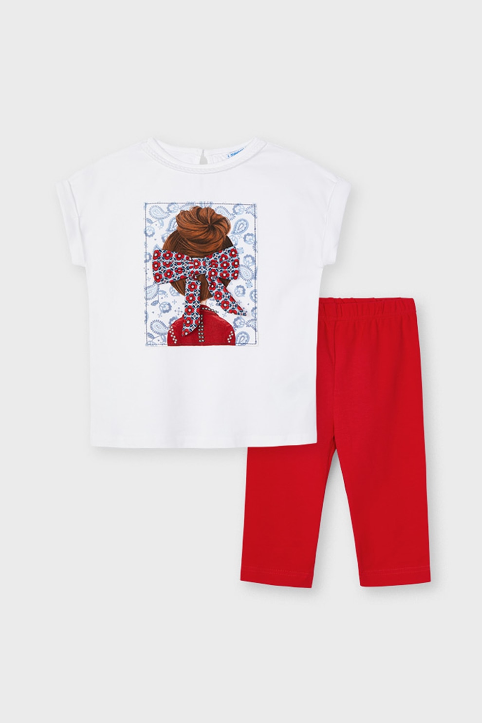 Mayoral, Set de tricou si colanti, Rosu/Alb