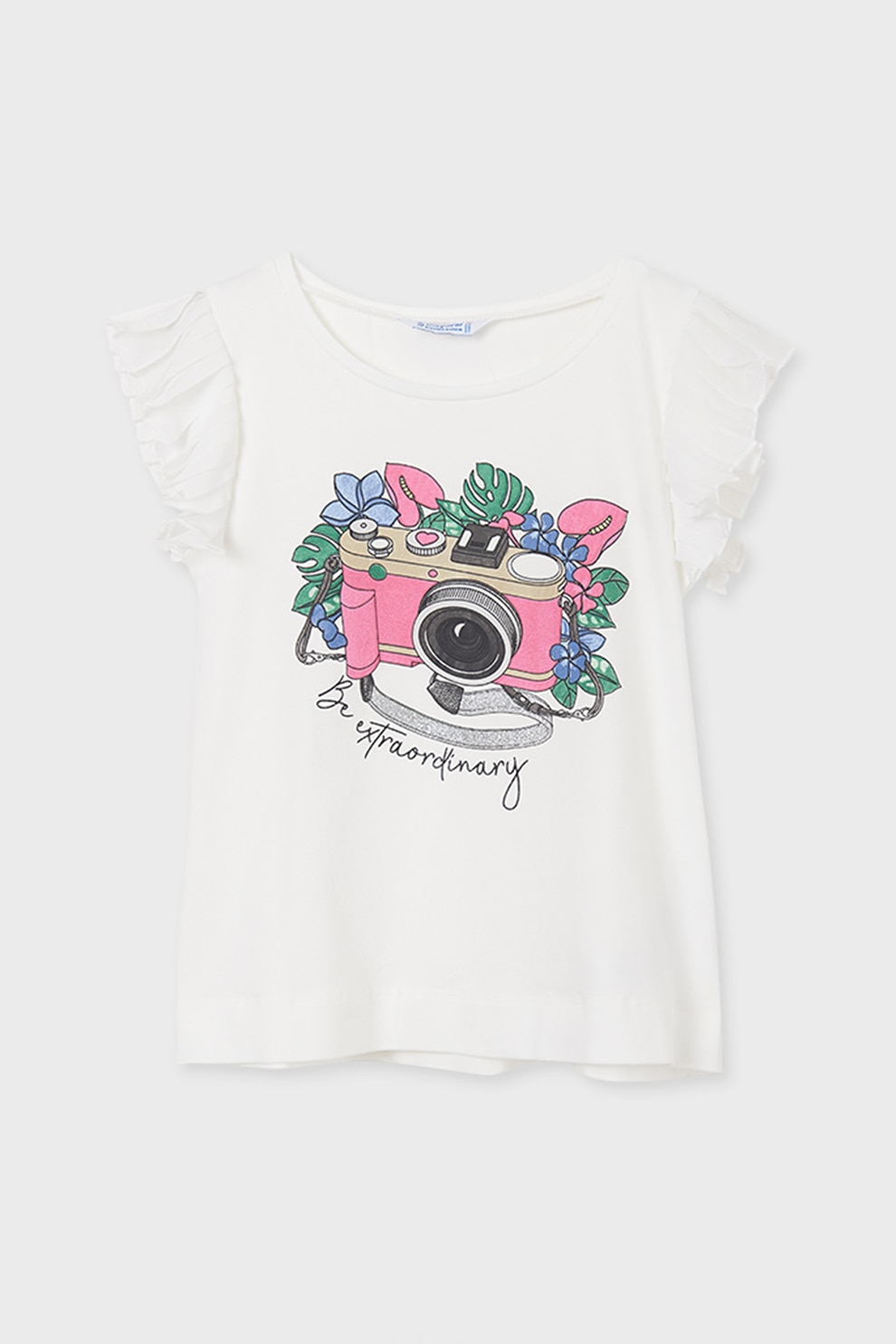 Mayoral, Tricou cu maneci cu volane, Alb