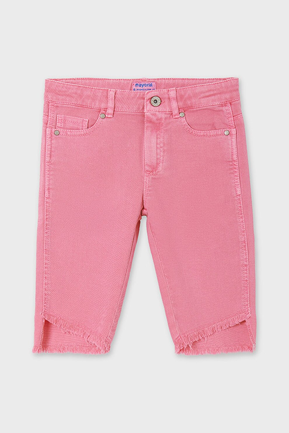 Mayoral, Blugi cu terminatii franjurate, Roz, 152 CM
