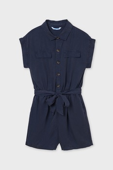 Mayoral, Salopeta scurta din lyocell cu maneci cazute, Bleumarin Mayoral, Salopeta scurta din lyocell cu maneci cazute, Bleumarin