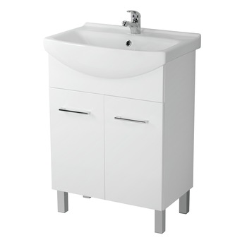 Pachet baza mobilier Cersanit A54 Olivia 60, 2 usi + Lavoar Cersanit, MDF, 60.5 cm, Alb Pachet baza mobilier Cersanit A54 Olivia 60, 2 usi + Lavoar Cersanit, MDF, 60.5 cm, Alb