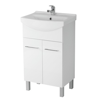 Pachet baza mobilier Cersanit A57 Olivia 50, 2 usi + Lavoar Cersanit, MDF, 50 cm, Alb Pachet baza mobilier Cersanit A57 Olivia 50, 2 usi + Lavoar Cersanit, MDF, 50 cm, Alb