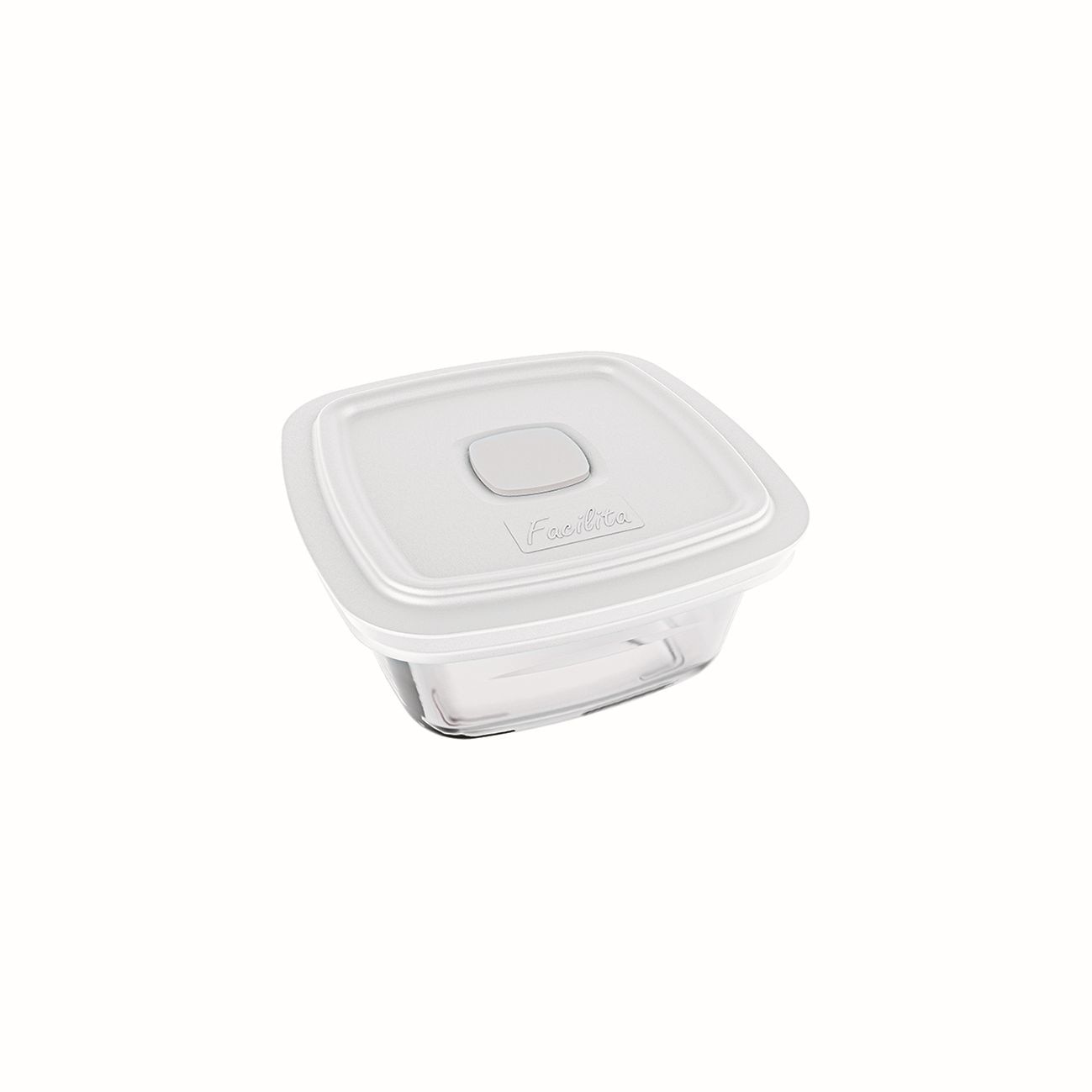 Cutie alimente cu capac ermetic, patrata, 500 ml, alba