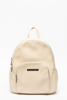 Antonia Moretti, Rucsac de piele cu logo metalic, Maro nisip Antonia Moretti, Rucsac de piele cu logo metalic, Maro nisip