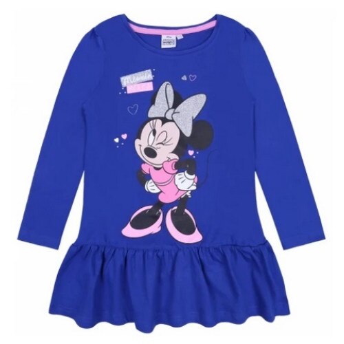Rochie, maneca lunga Minnie mouse, albastra