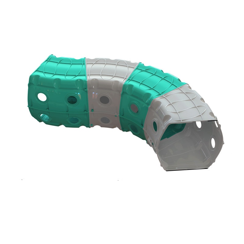 Tunel Doloni de joaca 4 elemente, gri cu turcoaz