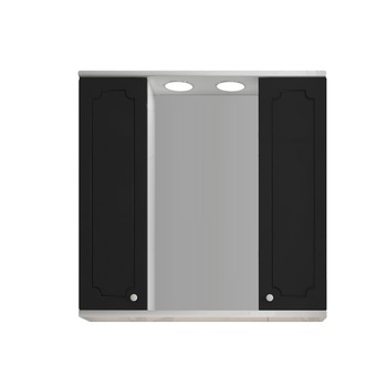 Oglinda baie cu 2 dulapuri Malaga, 70 x 70 x 16 cm, iluminare LED, Negru/ Alb Oglinda baie cu 2 dulapuri Malaga, 70 x 70 x 16 cm, iluminare LED, Negru/ Alb