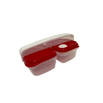 Set caserole alimentare pentru pranz, rosii, 2 x 0.75 litrii Set caserole alimentare pentru pranz, rosii, 2 x 0.75 litrii