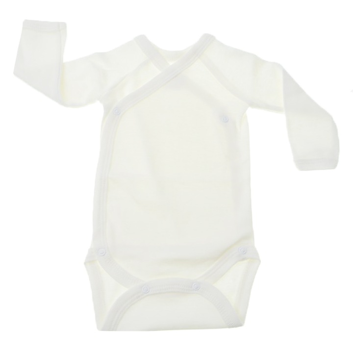 Body cu maneca lunga pentru Mini Bimbi - 65499, Crem