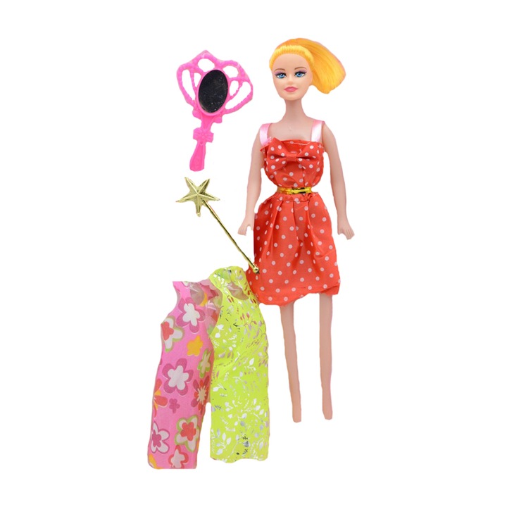 Baba kiegészítőkkel lányoknak 27 cm White Crystal HS1813-1, Többszínű