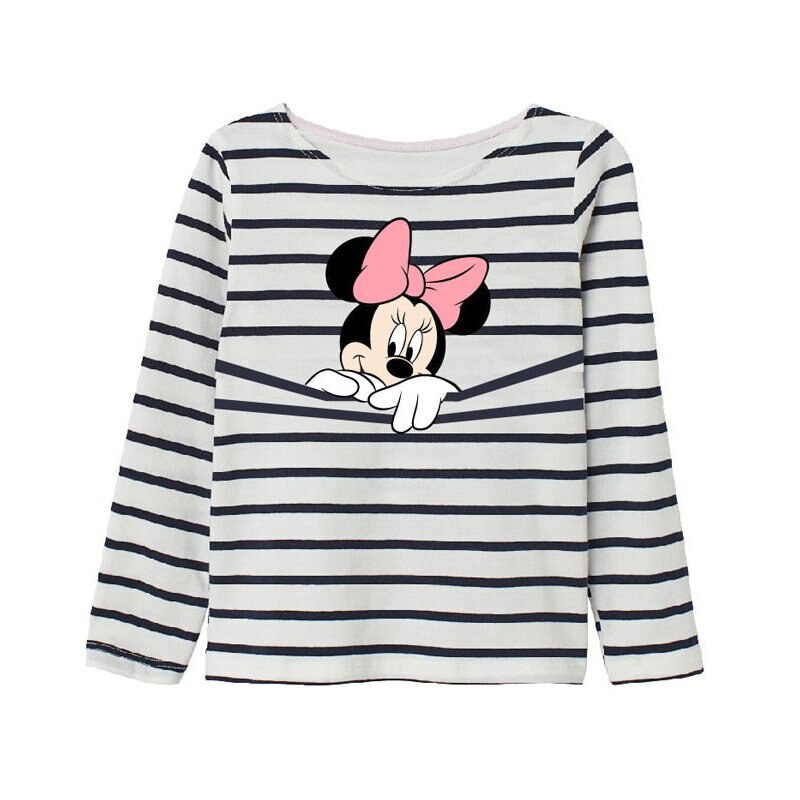 Bluza Minnie Mouse, alba cu dungi negre