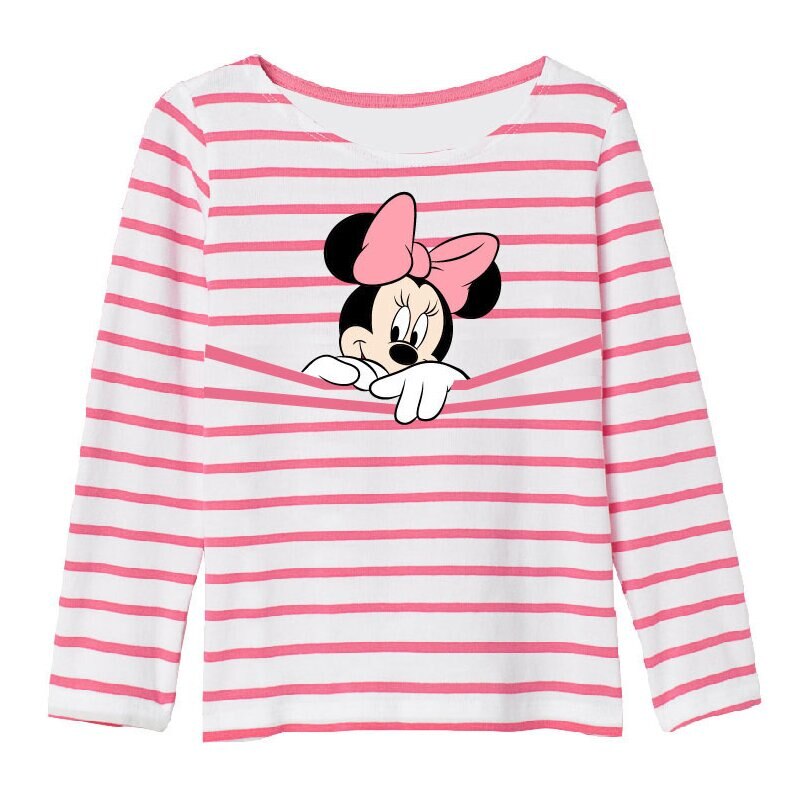 Bluza Minnie Mouse,alba cu dungi roz