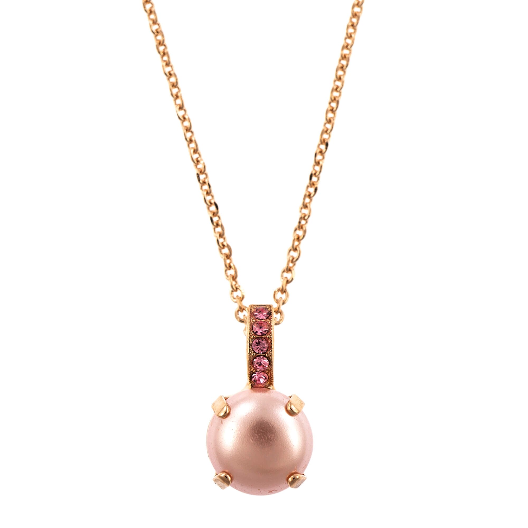 Pandantiv cu lant placat cu Aur roz de 24K, Cristale, Antigua by Roxannes - Mariana Jewellery, Roz 5056-223-1RG
